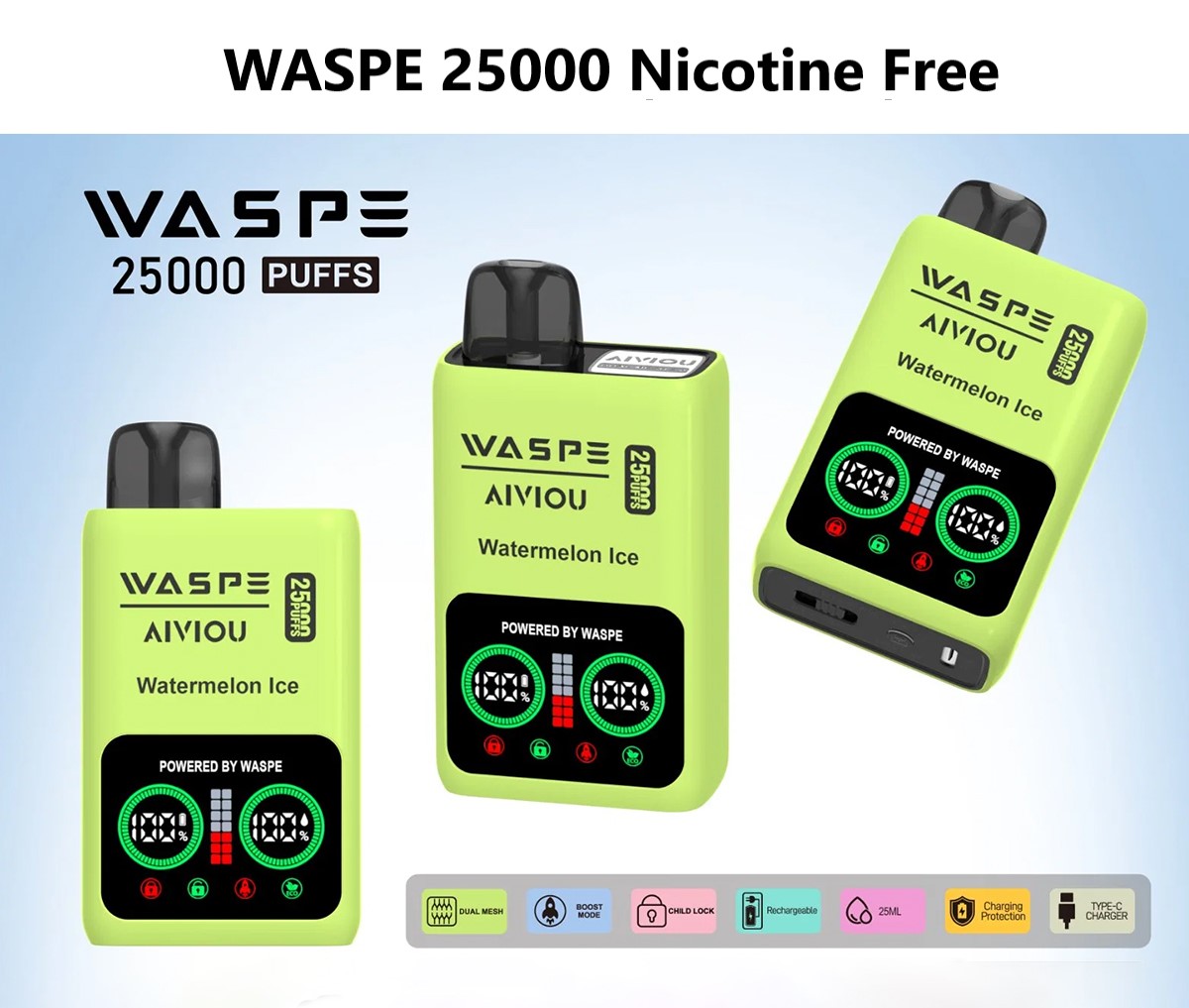 WASPE 25000 Nicotine Free for sale