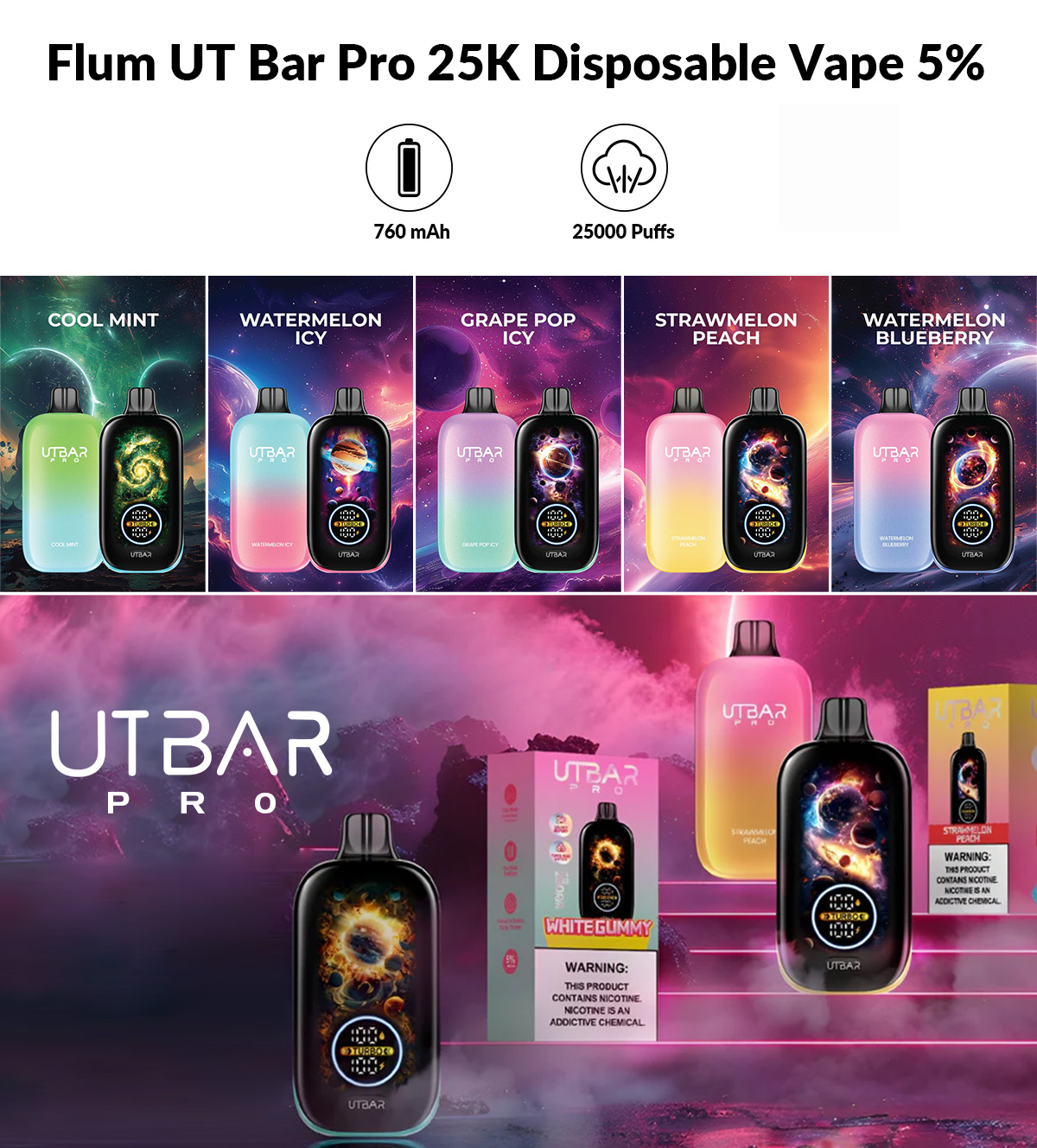 Flum UT Bar Pro 25K Disposable Vape 5% | Vapesourcing