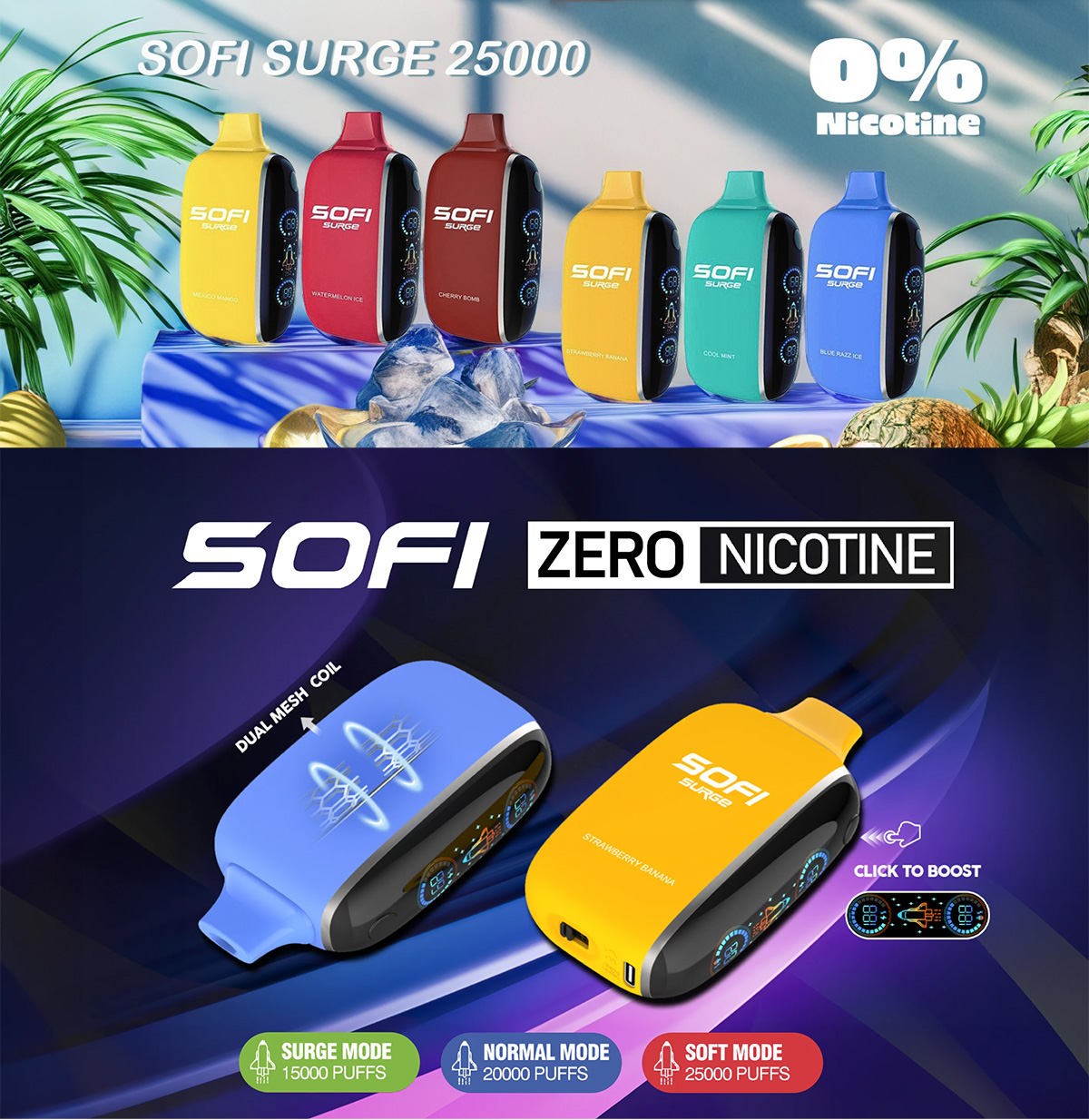 Sofi Surge Zero Nicotine 25000 hot sale