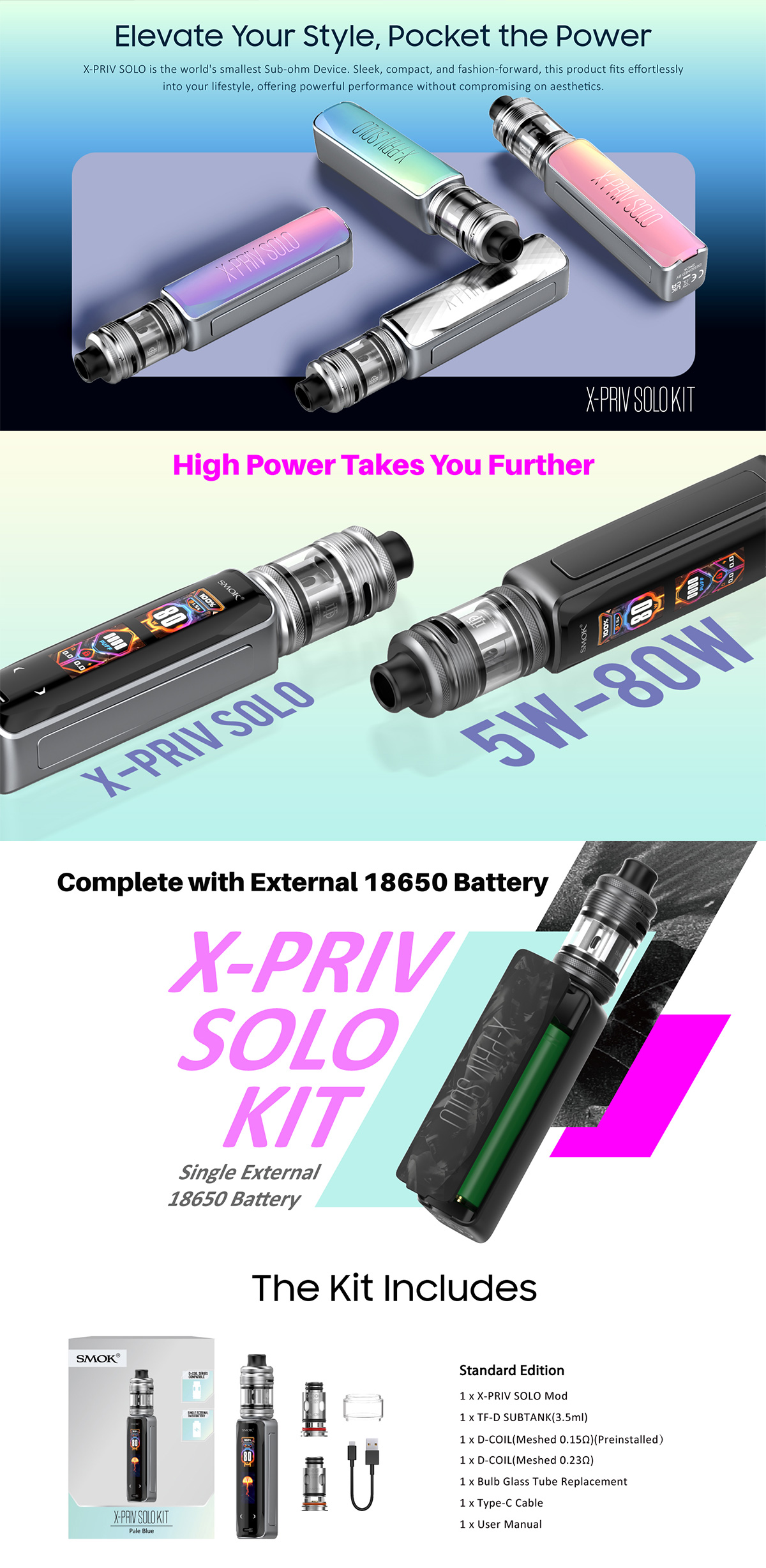 cheap SMOK X-PRIV Solo Pod Mod Kit 