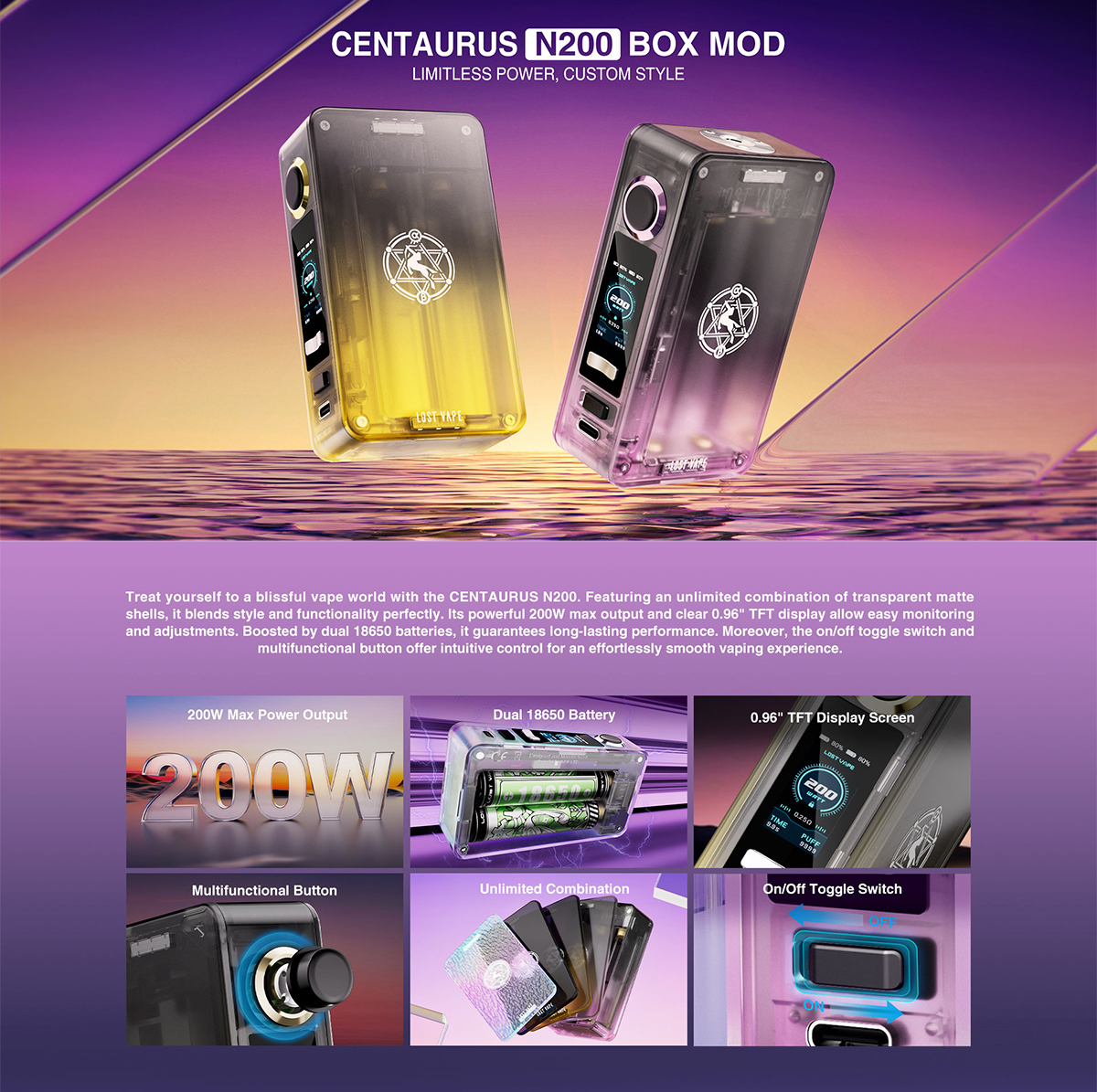 Lost Vape Centaurus N200 Vape Mod Kit hot sale