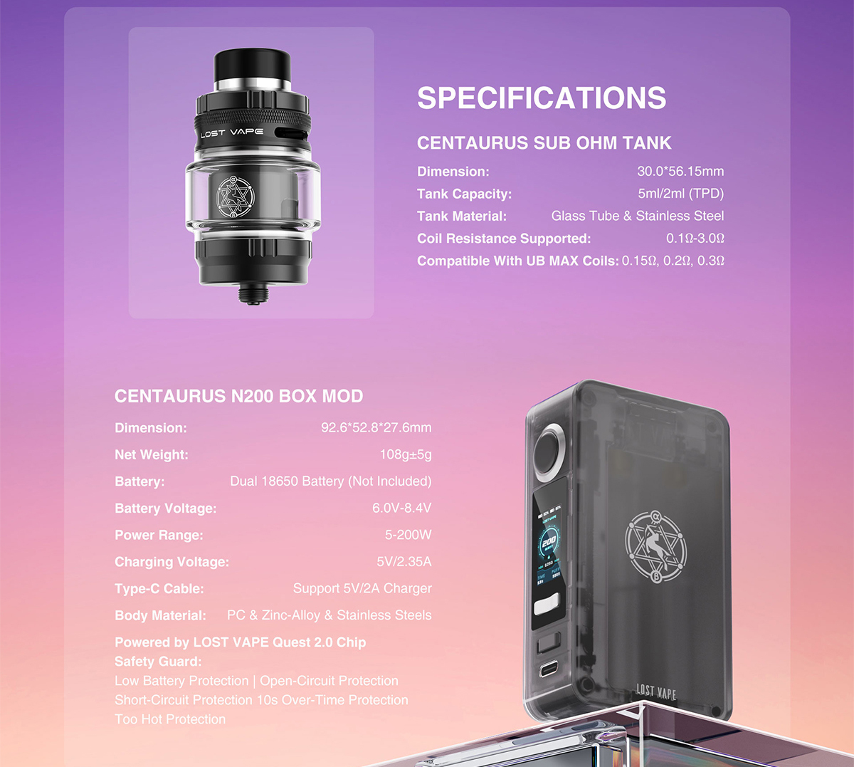 Lost Vape Centaurus N200 Vape Mod Kit near me