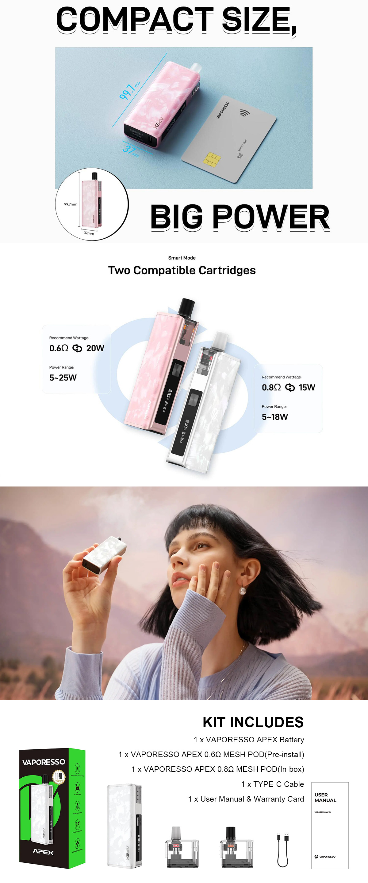 Vaporesso Apex Pod System Kit 2000mAh 30W