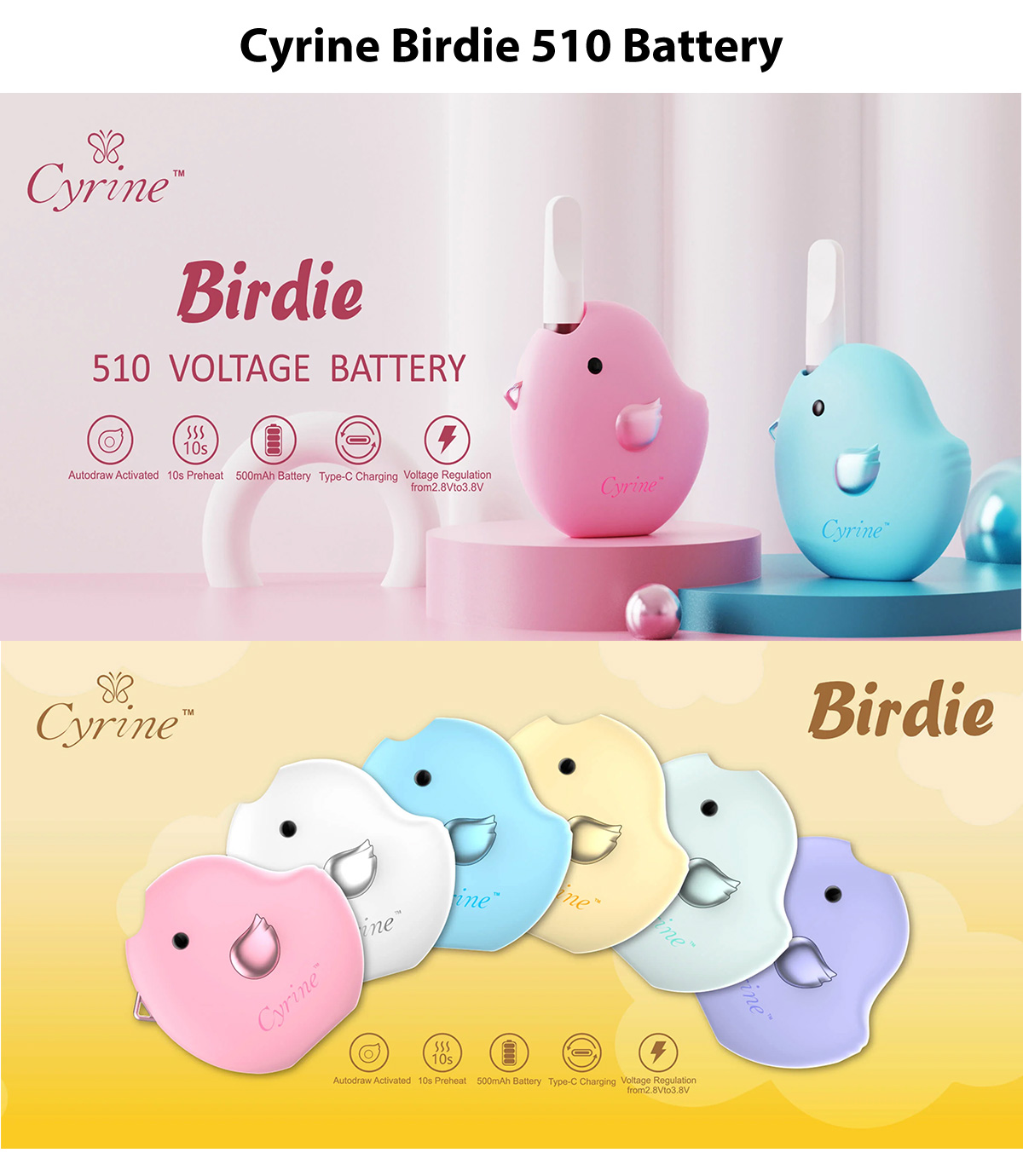 cyrine birdie 510 battery hot sale