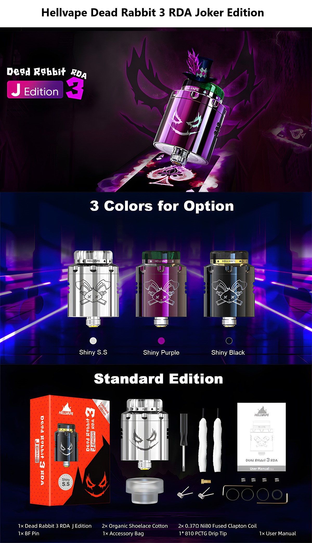 hellvape dead rabbit 3 rda joker edition for sale