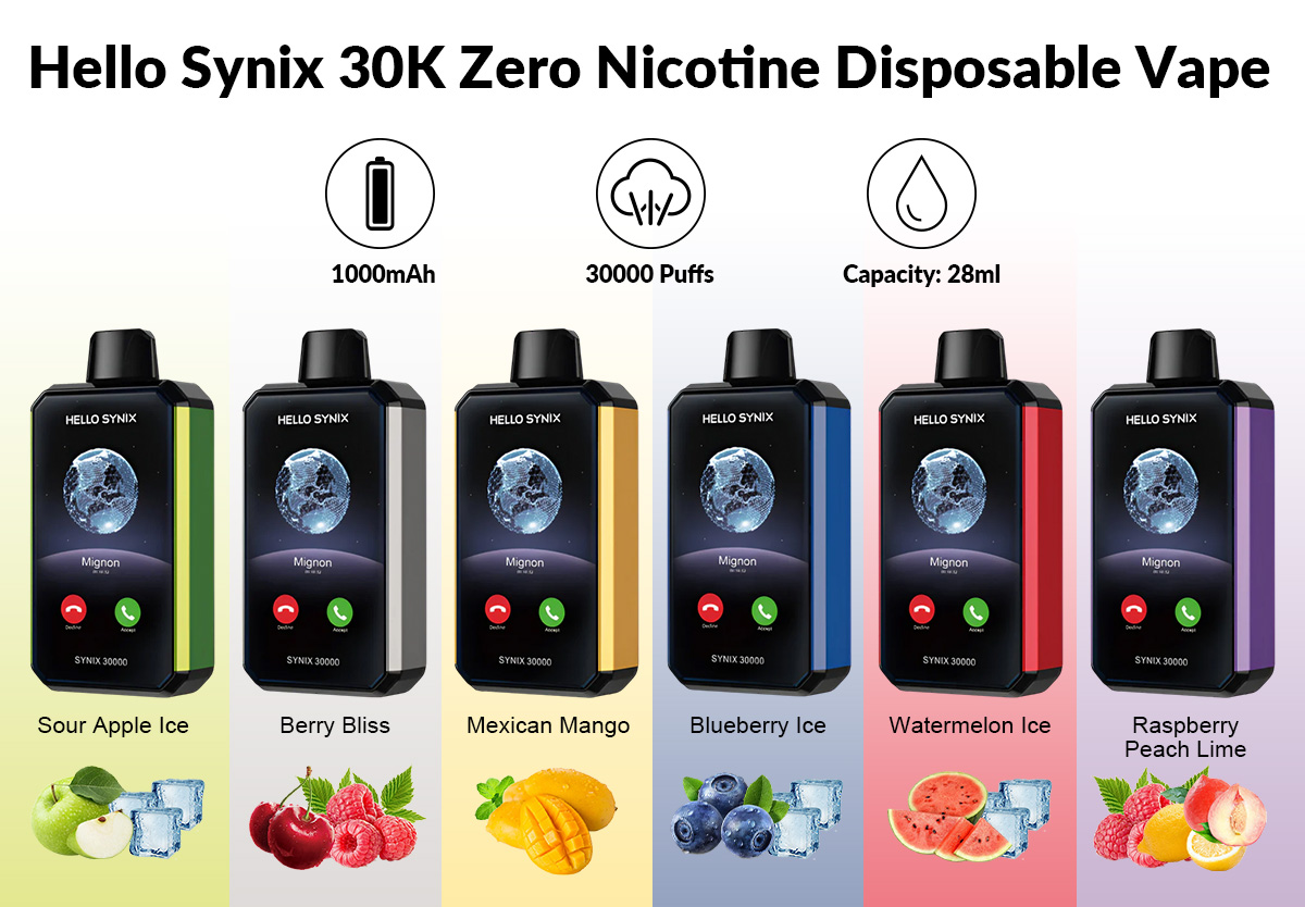 hello synix 30k zero nicotine for sale