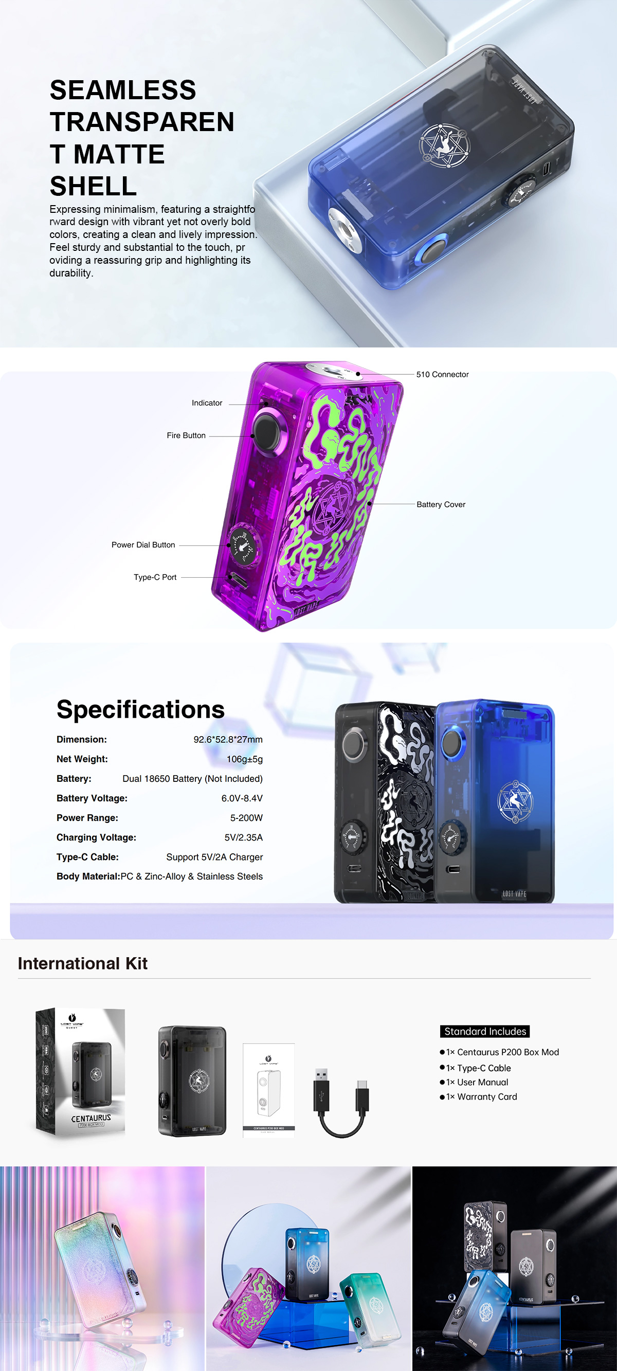 lost vape quest centaurus p200 box mod hot sale