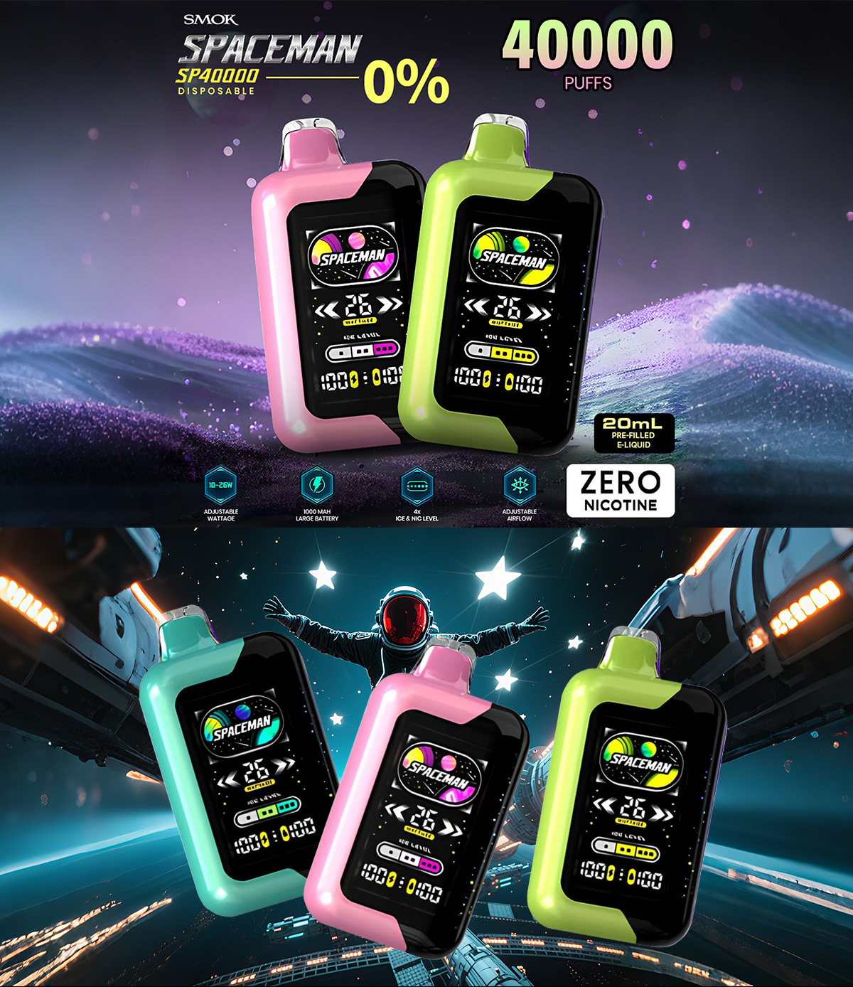 cheap spaceman sp40000 zero nicotine