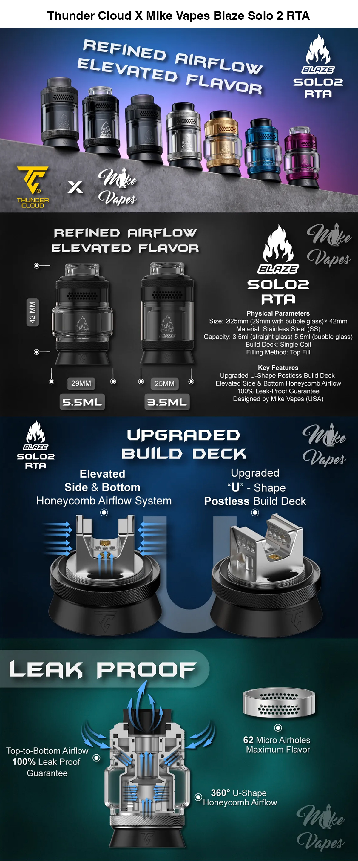 thunder cloud x mike vapes blaze solo 2 rta for sale