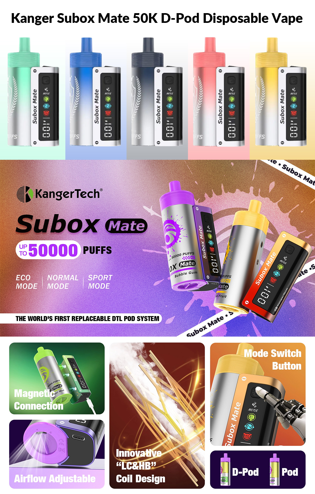 kanger subox mate 50k d-pod for sale