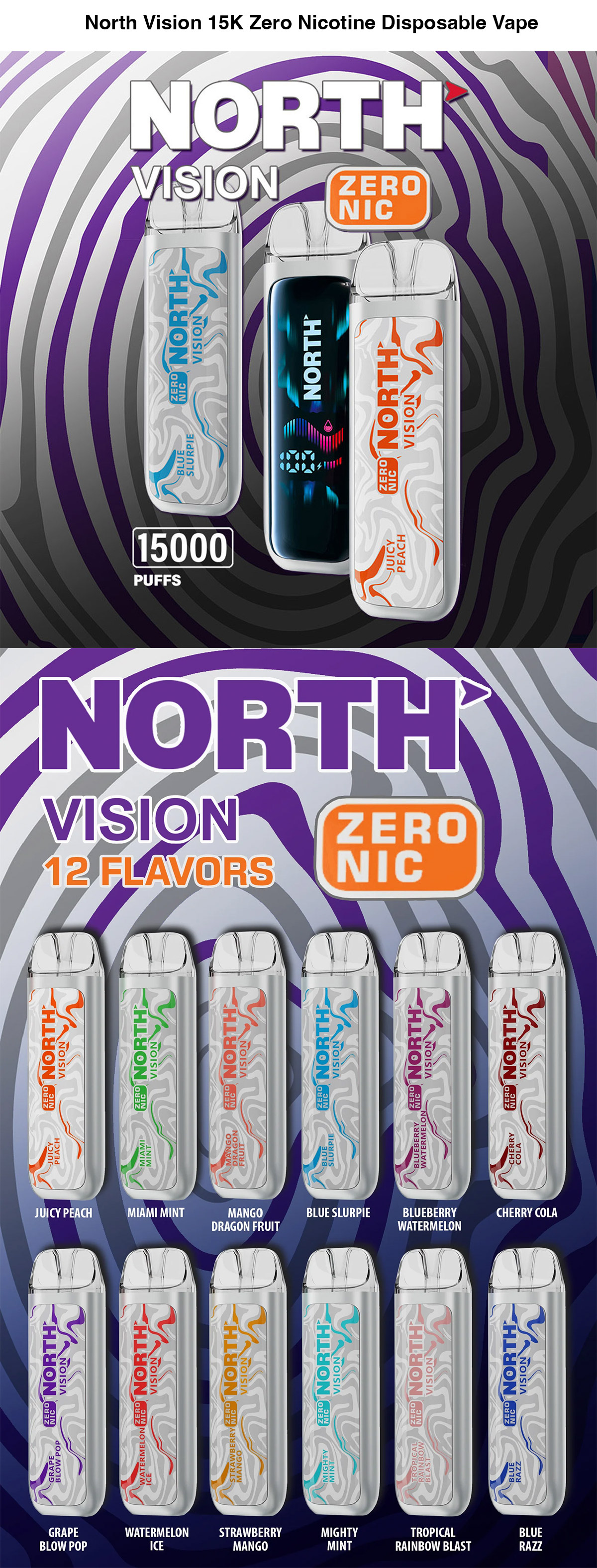 north vision 15k zero nicotine hot sale