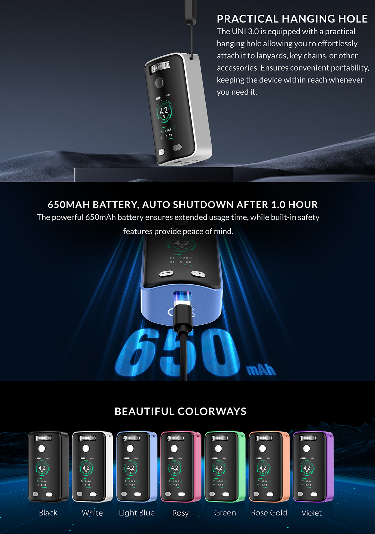 yocan wulf uni 3.0 510 thread battery for sale