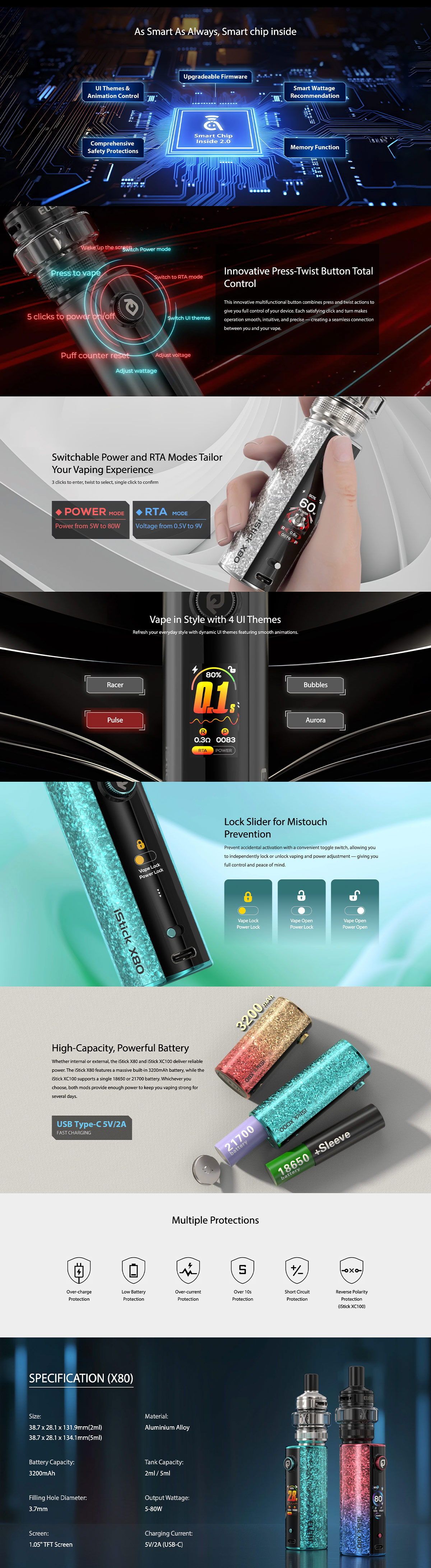 eleaf istick x80 vape mod kit best sale