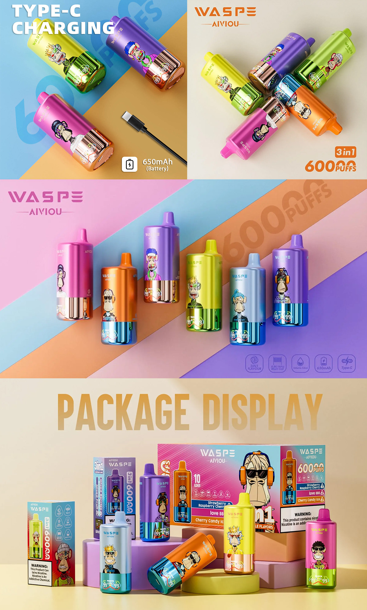waspe 60k 3-in-1 triple flavor hot sale