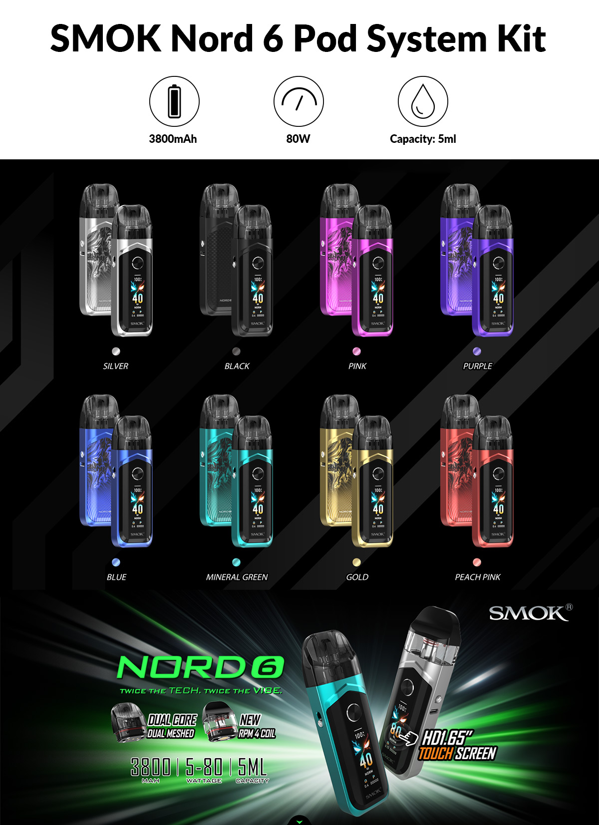 smok nord 6 pod system kit