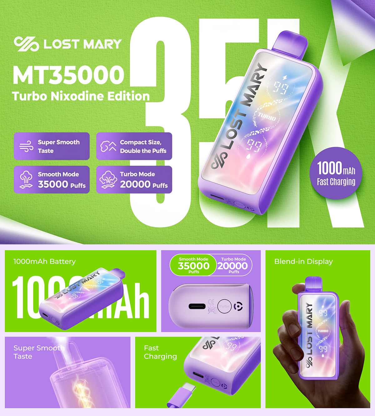 lost mary mt35000 turbo nixodine edition sale