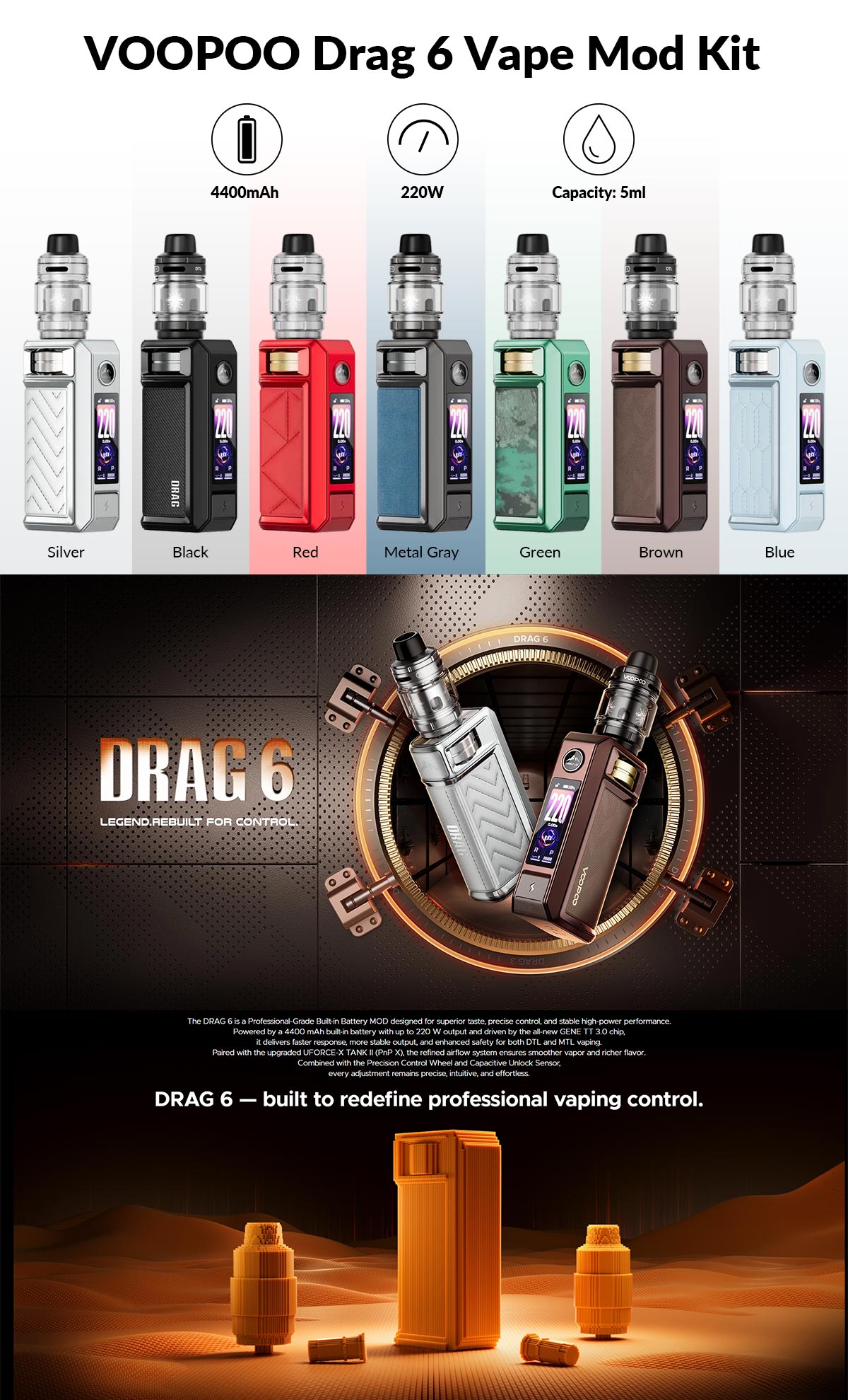 voopoo drag 6 vape mod kit