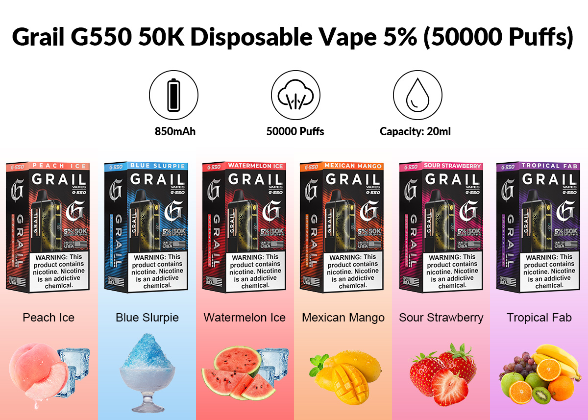 grail g550 50k disposable vape