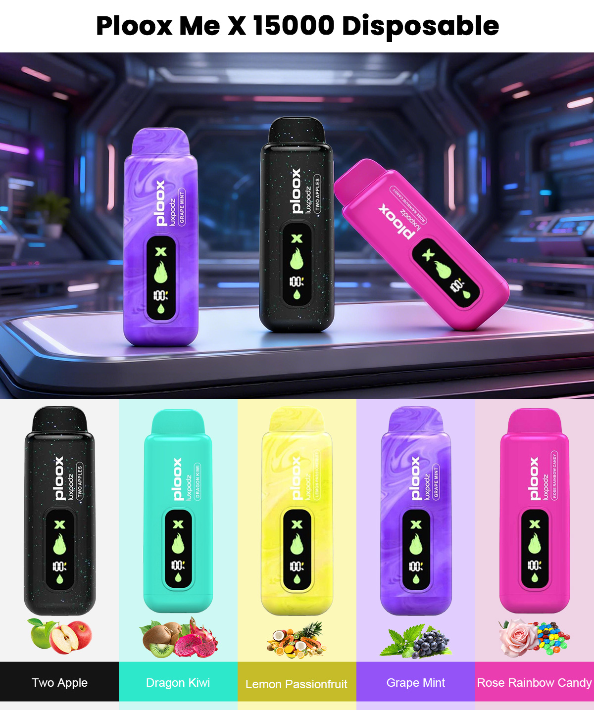 Ploox Me X 15000 Disposable E-hookah 16ml 0.5%/0%