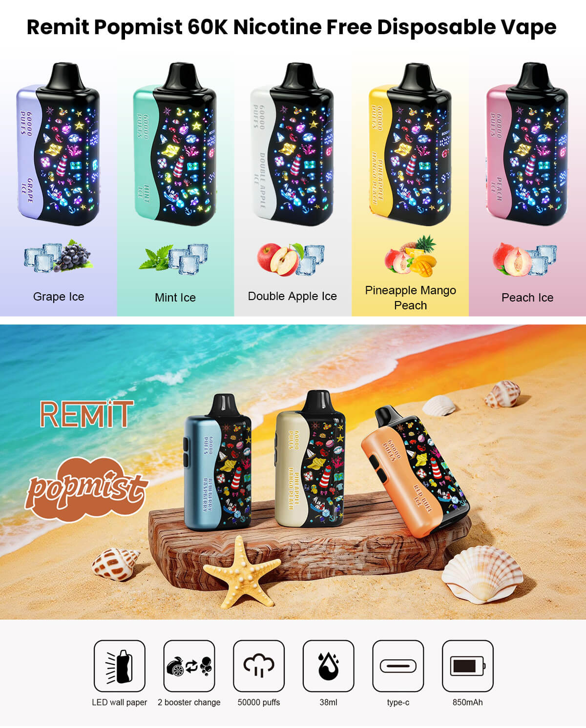 remit popmist 60k nicotine free