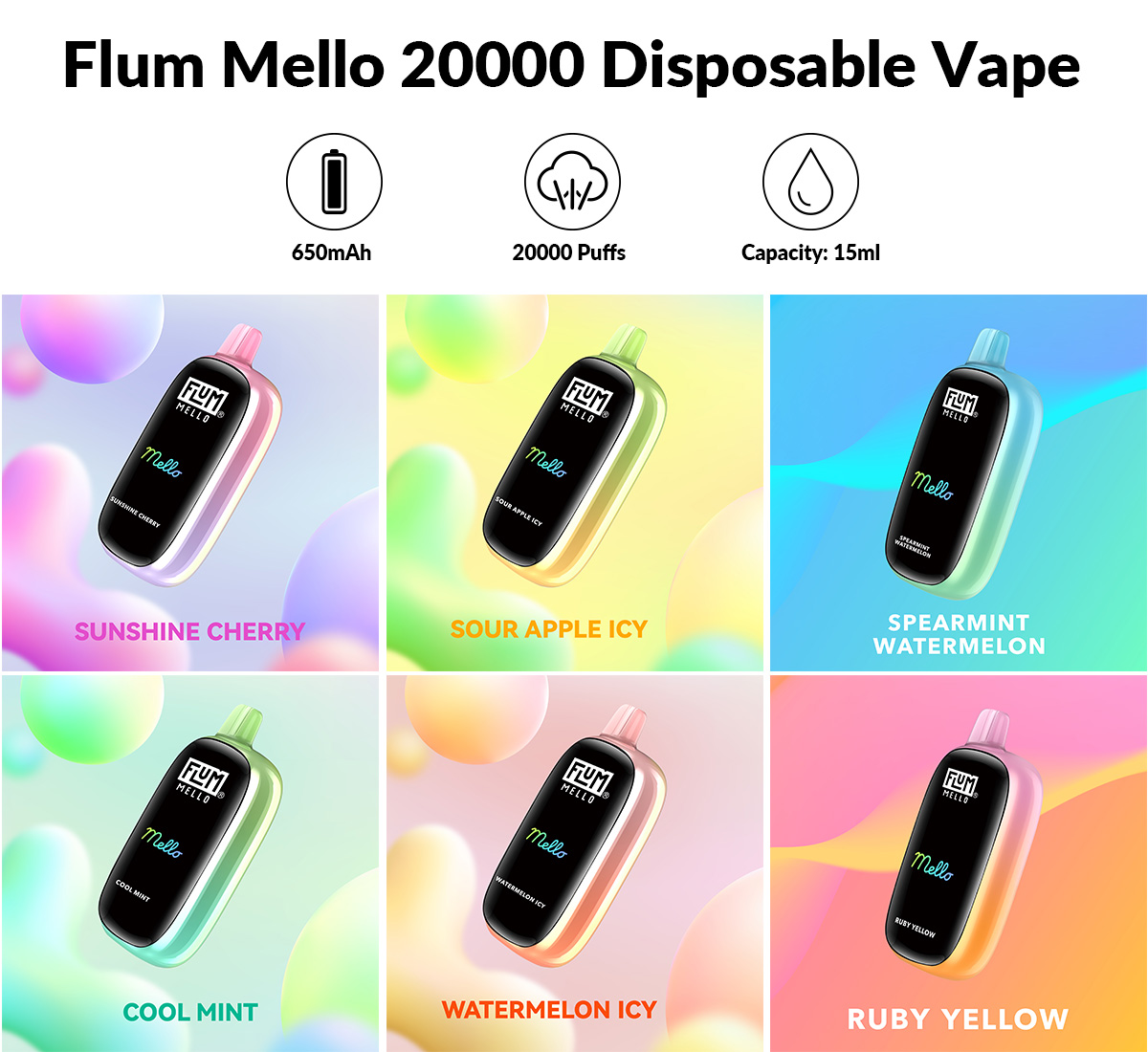 flum mello ruby yellow Flum Mello 20000 Disposable Vape