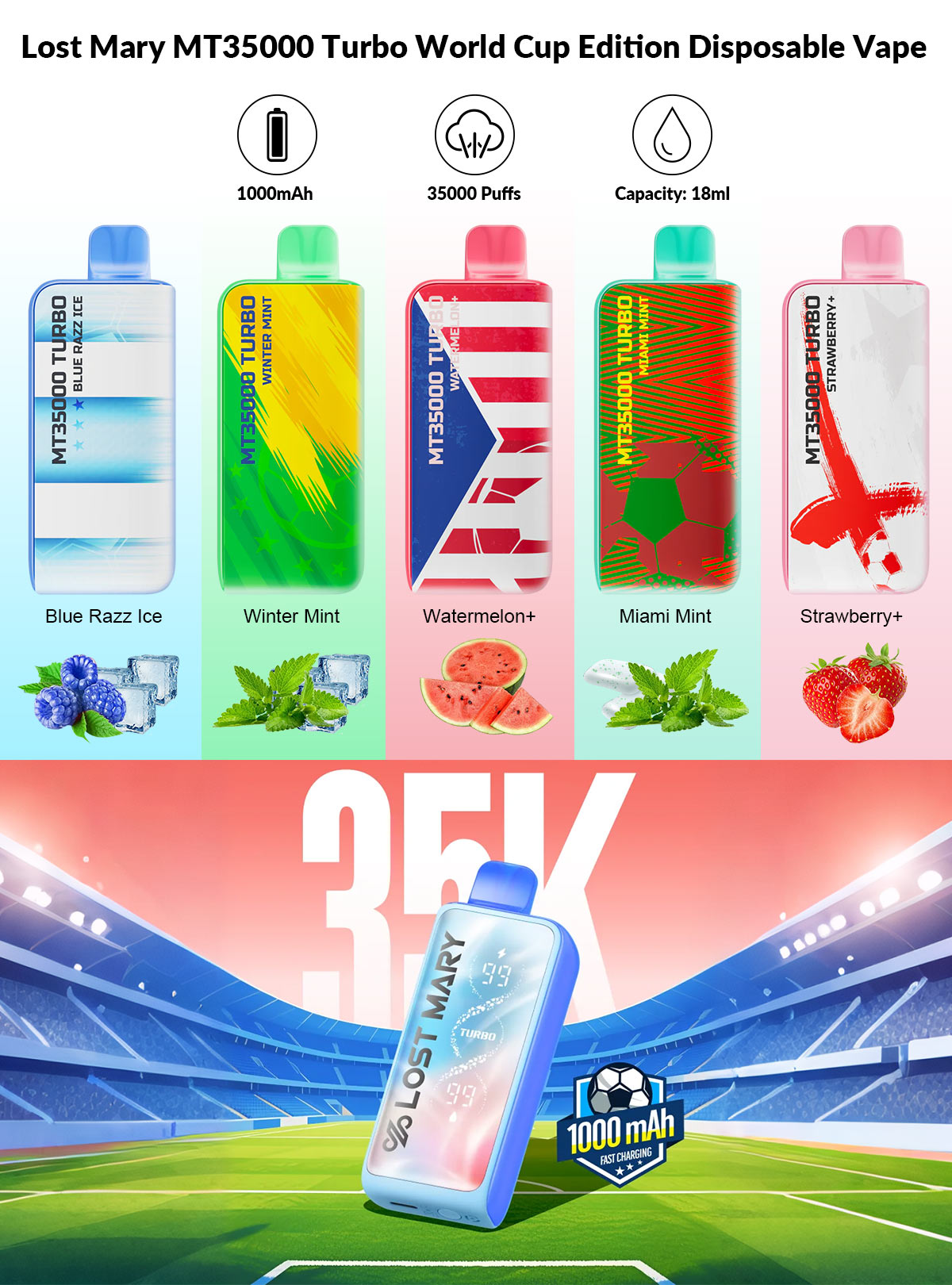lost mary new edition flavors MT35000 Turbo World Cup Disposable Vape 5% final-sale Missed our story? Here's FLAVOR:TOBACCO CREAM