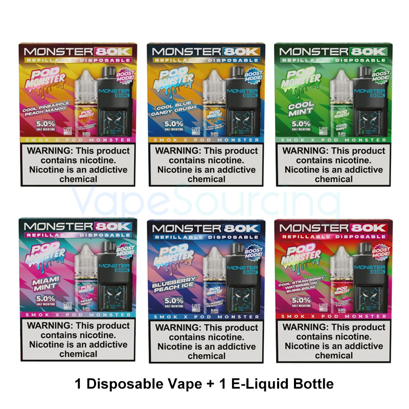 28.44% off SMOK x POD MONSTER 80K Disposable Vape 10ml 5%, only $13.59