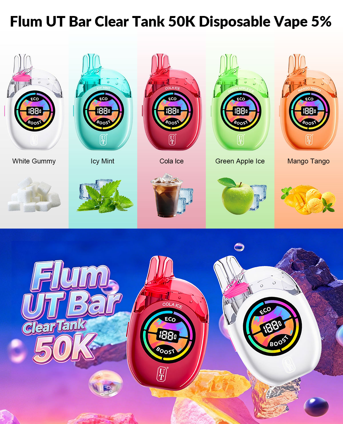 Flum UT Bar Clear Tank 50K Flum UT Bar Clear Tank 50K